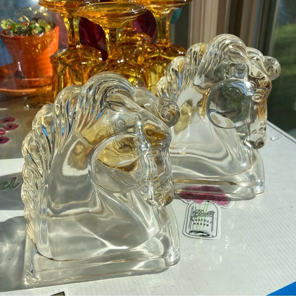 Federal Glass Horse Bookends - Picture 2 of 12